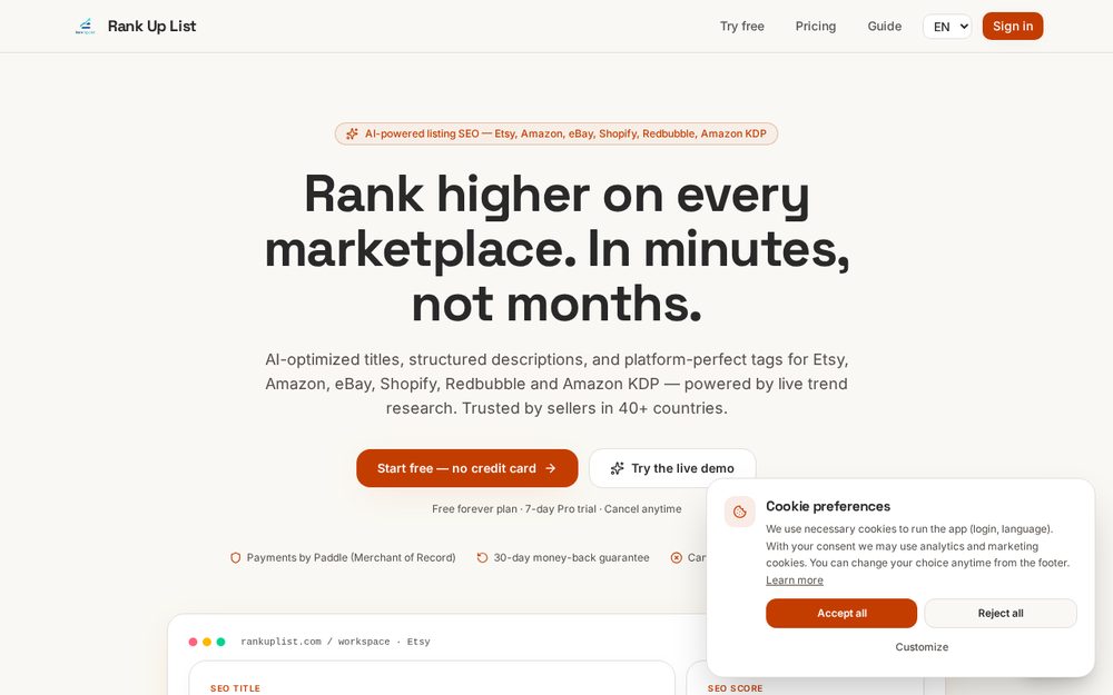 RankUpList — rankuplist.com